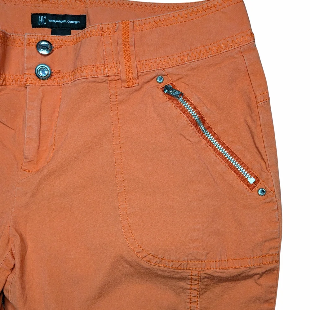 INC International Concepts Vibrant Orange Coral Cropped Pants